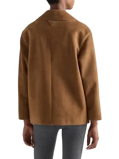 Prada Women's Suede Jacket - Brown - Size 6 | Thumbnail 4