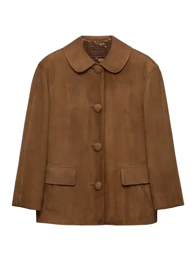 Prada Women's Suede Jacket - Brown - Size 6 | Thumbnail 1
