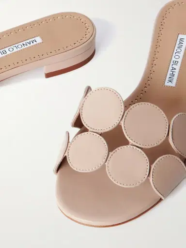Manolo Blahnik Haribalmu 10 Cutout Leather Slides | Thumbnail 4 Manolo Blahnik Haribalmu 10 Cutout Leather Slides | Thumbnail 4