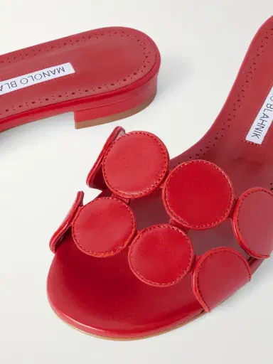 Manolo Blahnik Haribalmu 10 Cutout Leather Slides | Thumbnail 4 Manolo Blahnik Haribalmu 10 Cutout Leather Slides | Thumbnail 4