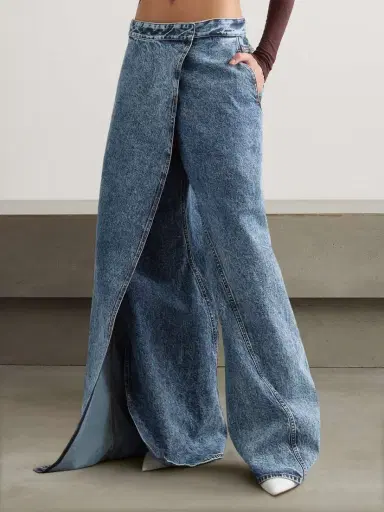Alaïa Asymmetric Wide-leg Jeans | Thumbnail 3 Alaïa Asymmetric Wide-leg Jeans | Thumbnail 3
