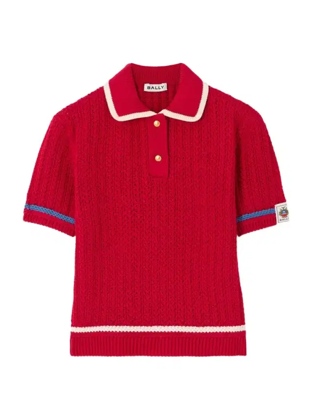 Striped Open-knit Cotton Polo Shirt