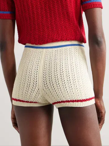 BALLY Striped Open-knit Cotton Shorts | Thumbnail 3