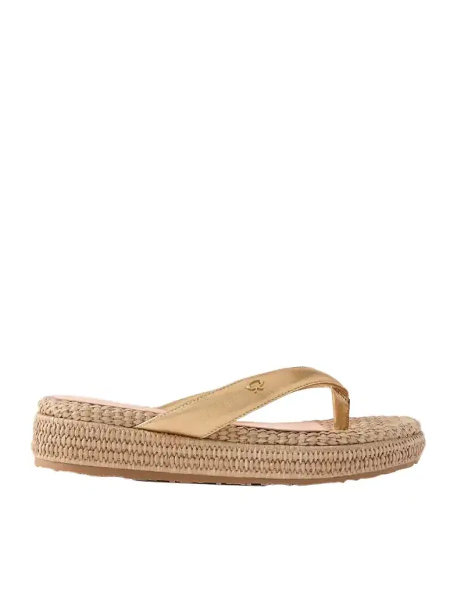 Tahiti 40 Metallic Leather Platform Flip Flops