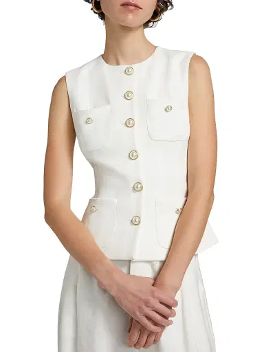 Generation Love Women's Susanna Stretch Crepe Vest | Thumbnail 6