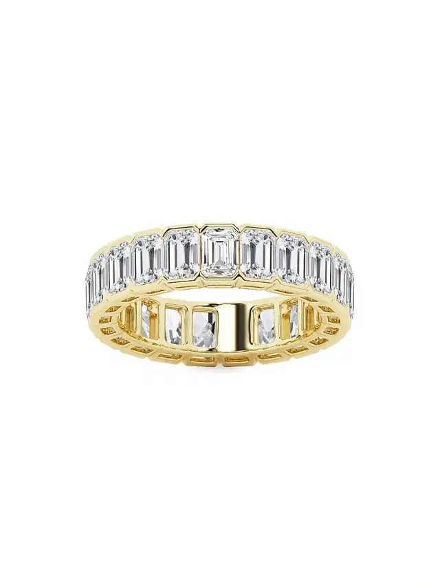 Women's 14K Yellow Gold & Emerald-Cut Natural Diamond Eternity Band/3.00-5.00 TCW - 5 Tcw