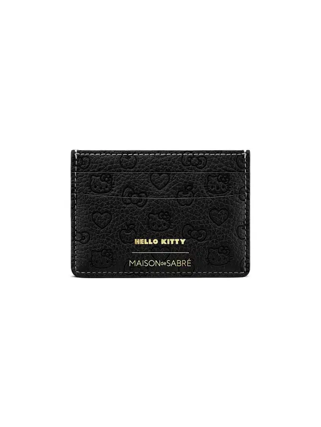 Maison de Sabre Women's Hello Kitty Leather Card Holder - Black