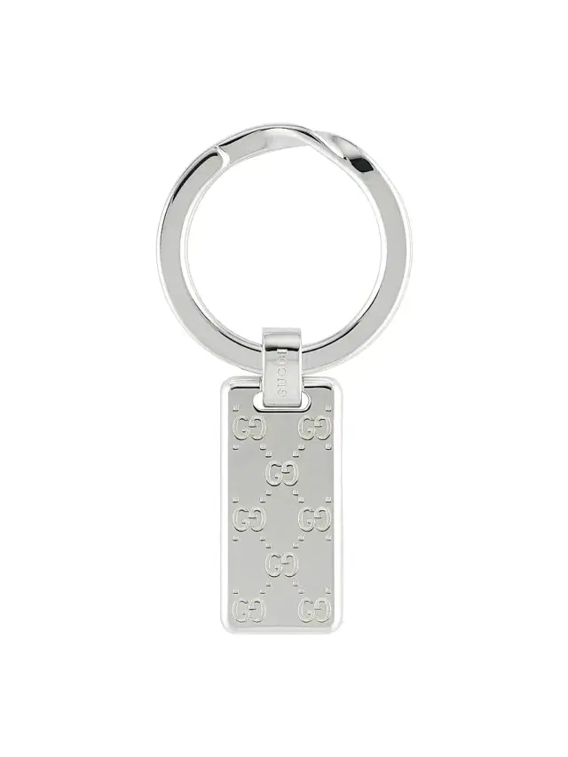 Gucci Men's  Signature Sterling Silver Keyring - Silver