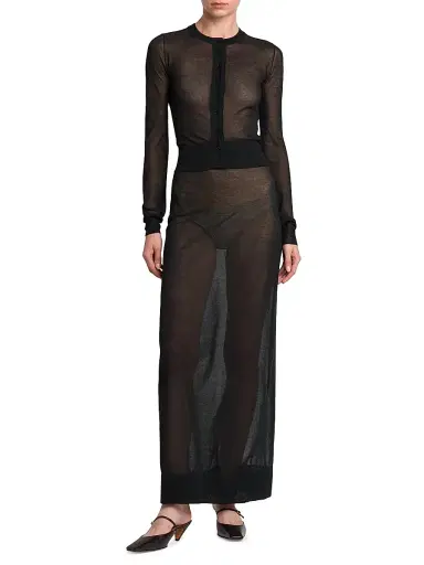 Stella McCartney Women's Sheer Cotton-Blend Maxi Skirt | Thumbnail 2 Stella McCartney Women's Sheer Cotton-Blend Maxi Skirt | Thumbnail 2