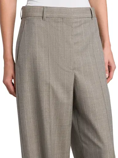 Stella McCartney Women's Melange Striped Wool Trousers - Stone | Thumbnail 6 Stella McCartney Women's Melange Striped Wool Trousers - Stone | Thumbnail 6