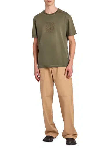 Loewe Men's Cotton-Blend Wide-Leg Cargo Trousers - Beige - Size 36 | Thumbnail 2