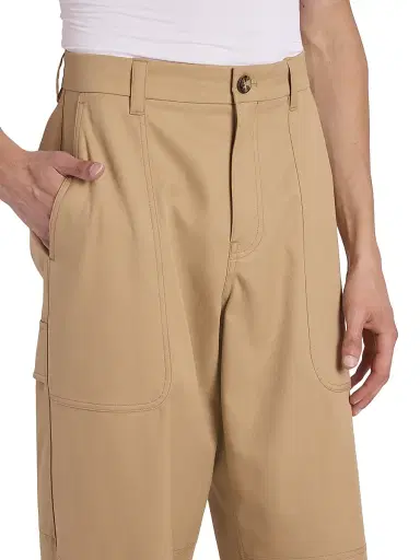 Loewe Men's Cotton-Blend Wide-Leg Cargo Trousers - Beige - Size 36 | Thumbnail 6