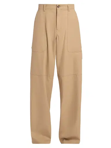 Loewe Men's Cotton-Blend Wide-Leg Cargo Trousers - Beige - Size 36 | Thumbnail 1