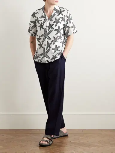 Vilebrequin Charli Camp-Collar Printed Linen Shirt - Men | Thumbnail 2