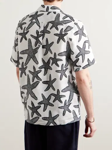 Vilebrequin Charli Camp-Collar Printed Linen Shirt - Men | Thumbnail 3