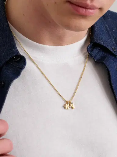 Greg Yuna Babÿ Umlaut Initial 18-Karat Gold Diamond Pendant Necklace - Men | Thumbnail 2 Greg Yuna Babÿ Umlaut Initial 18-Karat Gold Diamond Pendant Necklace - Men | Thumbnail 2