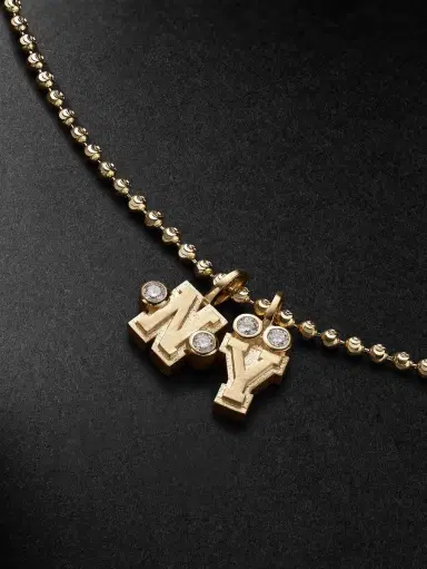 Greg Yuna Babÿ Umlaut Initial 18-Karat Gold Diamond Pendant Necklace - Men | Thumbnail 4 Greg Yuna Babÿ Umlaut Initial 18-Karat Gold Diamond Pendant Necklace - Men | Thumbnail 4