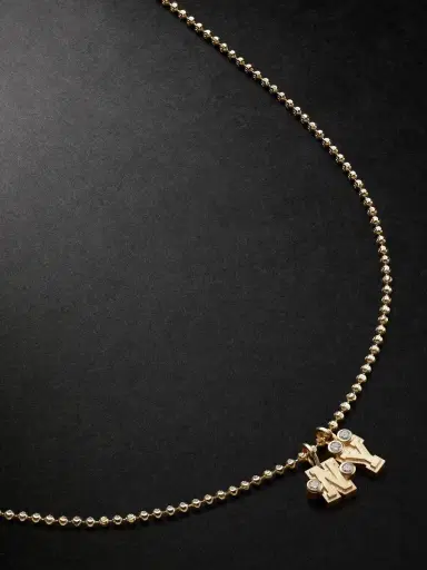 Greg Yuna Babÿ Umlaut Initial 18-Karat Gold Diamond Pendant Necklace - Men | Thumbnail 1 Greg Yuna Babÿ Umlaut Initial 18-Karat Gold Diamond Pendant Necklace - Men | Thumbnail 1
