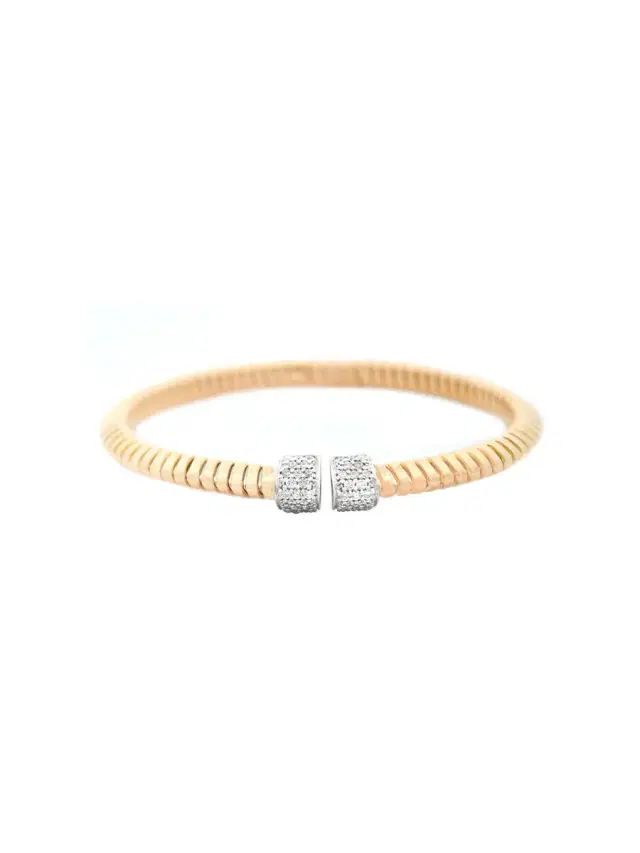 18KWY DIAMOND BANGLE - CUFF