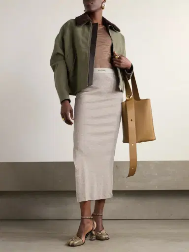Loewe Cotton And Wool-blend Jersey Midi Skirt | Thumbnail 2 Loewe Cotton And Wool-blend Jersey Midi Skirt | Thumbnail 2