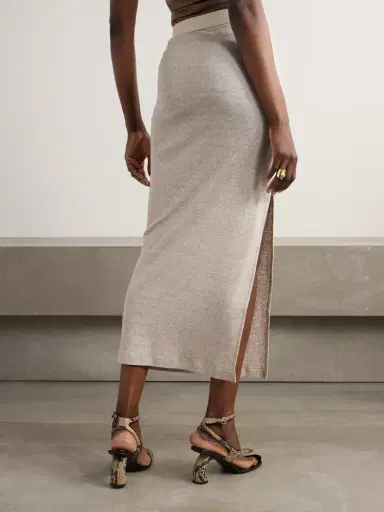 Loewe Cotton And Wool-blend Jersey Midi Skirt | Thumbnail 4 Loewe Cotton And Wool-blend Jersey Midi Skirt | Thumbnail 4