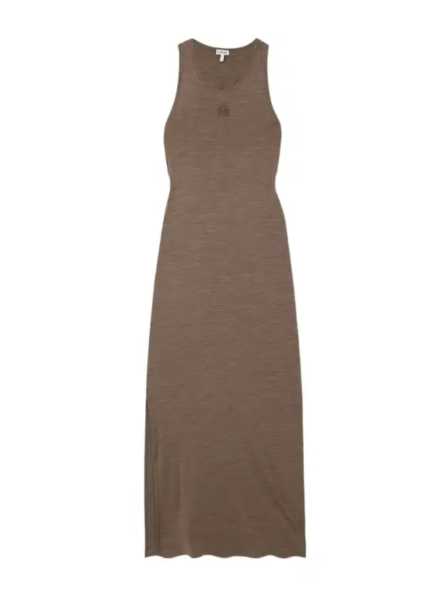 Anagram Embroidered Twist-back Wool-blend Jersey Maxi Dress