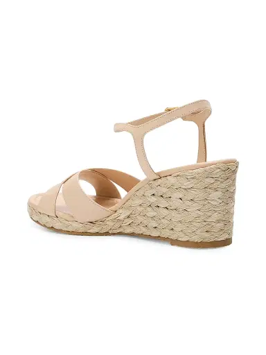 Stuart Weitzman Women's Dayna Leather Espadrille Sandals - Beige - Size 11 | Thumbnail 4