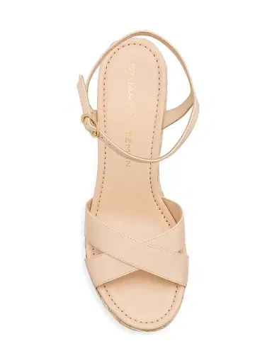 Stuart Weitzman Women's Dayna Leather Espadrille Sandals - Beige - Size 11 | Thumbnail 5