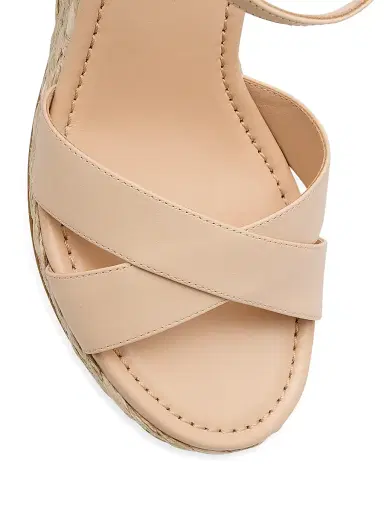 Stuart Weitzman Women's Dayna Leather Espadrille Sandals - Beige - Size 11 | Thumbnail 6