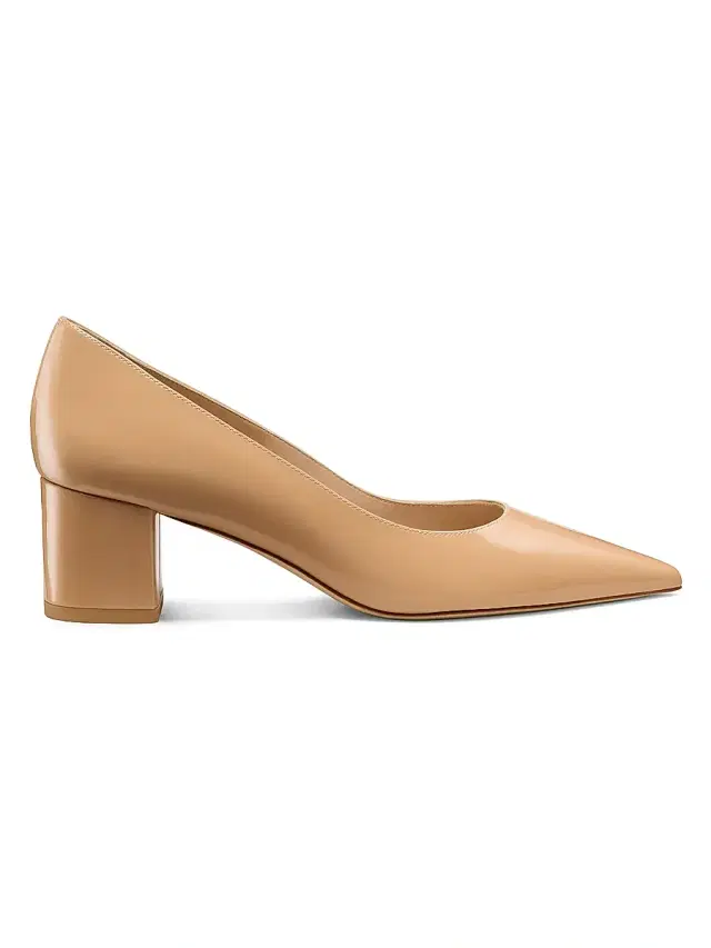 Women's Power 50MM Leather Block-Heel Pumps - Adobe