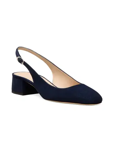 Stuart Weitzman Women's Maeve Suede 35MM Slingback Pumps - Nice Blue | Thumbnail 2 Stuart Weitzman Women's Maeve Suede 35MM Slingback Pumps - Nice Blue | Thumbnail 2