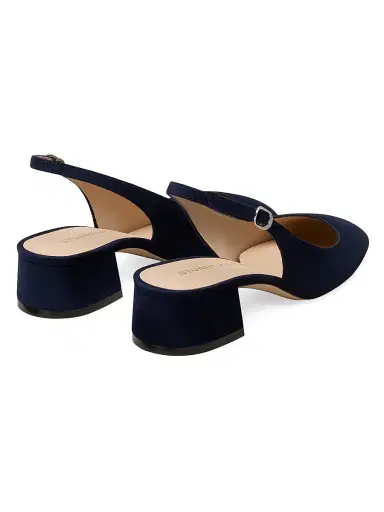 Stuart Weitzman Women's Maeve Suede 35MM Slingback Pumps - Nice Blue | Thumbnail 3 Stuart Weitzman Women's Maeve Suede 35MM Slingback Pumps - Nice Blue | Thumbnail 3