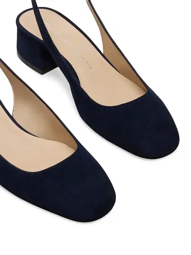 Stuart Weitzman Women's Maeve Suede 35MM Slingback Pumps - Nice Blue | Thumbnail 4 Stuart Weitzman Women's Maeve Suede 35MM Slingback Pumps - Nice Blue | Thumbnail 4