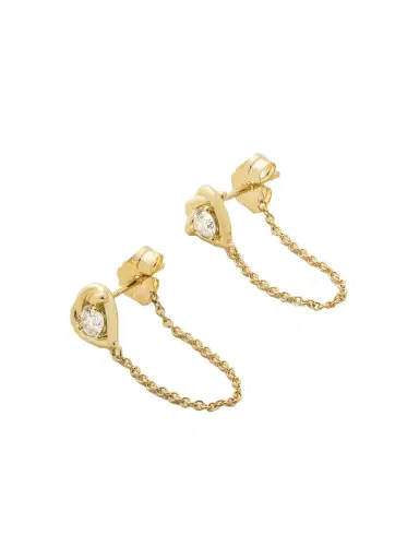 STONE AND STRAND Tie The Knot 10-karat Gold Diamond Earrings | Thumbnail 1