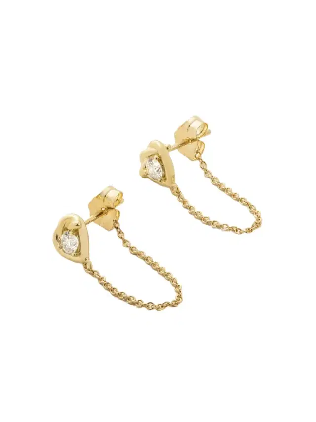 STONE AND STRAND Tie The Knot 10-karat Gold Diamond Earrings