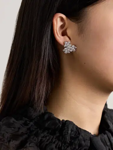 Jennifer Behr Violet Silver-plated Swarovski Crystal Earrings | Thumbnail 2 Jennifer Behr Violet Silver-plated Swarovski Crystal Earrings | Thumbnail 2