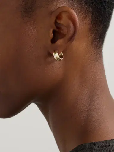 STONE AND STRAND Trio Ridge 14-karat Gold Diamond Hoop Earrings | Thumbnail 2