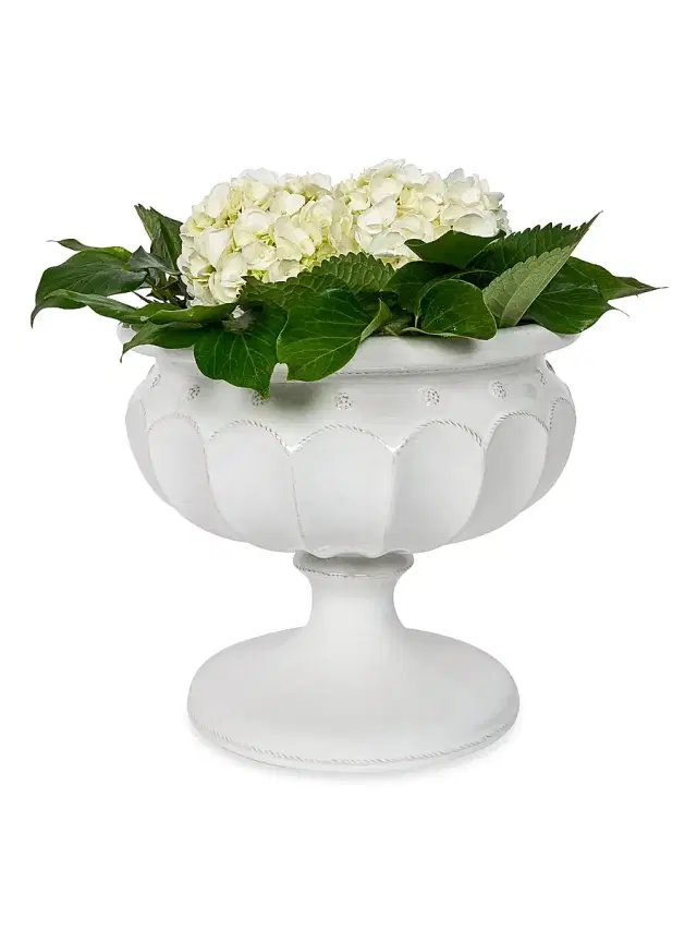 Berry & Thread Decorative Urn - White