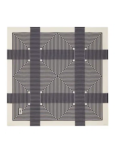 Saint Laurent Women's Square Scarf in Silk Twill | Thumbnail 1