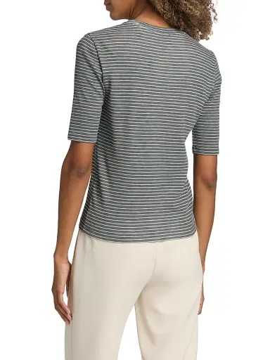 Vince Women's Striped Cotton-Blend Crewneck T-Shirt - Oceana Combo | Thumbnail 5