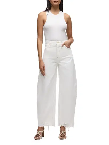 Hudson Jeans Women's Bailey Relaxed Barrel-Leg Jeans - White | Thumbnail 2 Hudson Jeans Women's Bailey Relaxed Barrel-Leg Jeans - White | Thumbnail 2