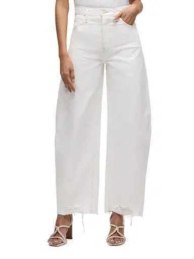 Hudson Jeans Women's Bailey Relaxed Barrel-Leg Jeans - White | Thumbnail 4 Hudson Jeans Women's Bailey Relaxed Barrel-Leg Jeans - White | Thumbnail 4