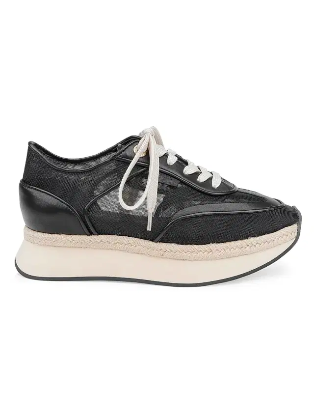 Women's Iris Mesh & Leather Platform Sneakers - Black Mesh