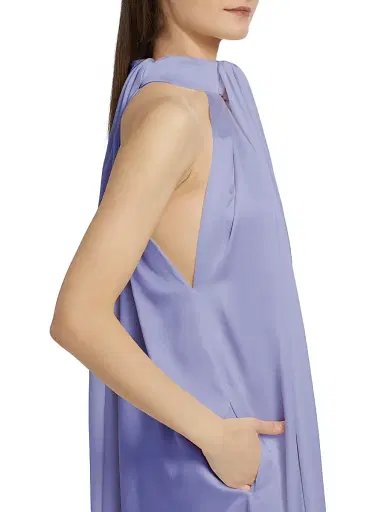 Stella McCartney Women's Envers Satin Halterneck Maxi Dress - Periwinkle - Size 12 | Thumbnail 6 Stella McCartney Women's Envers Satin Halterneck Maxi Dress - Periwinkle - Size 12 | Thumbnail 6