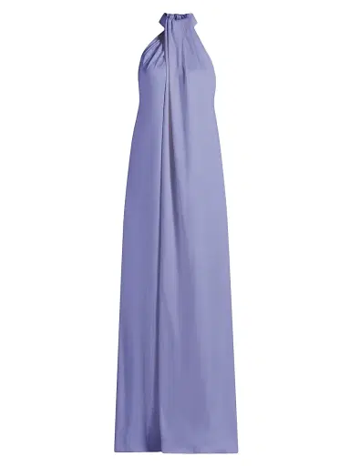 Stella McCartney Women's Envers Satin Halterneck Maxi Dress - Periwinkle - Size 12 | Thumbnail 1 Stella McCartney Women's Envers Satin Halterneck Maxi Dress - Periwinkle - Size 12 | Thumbnail 1
