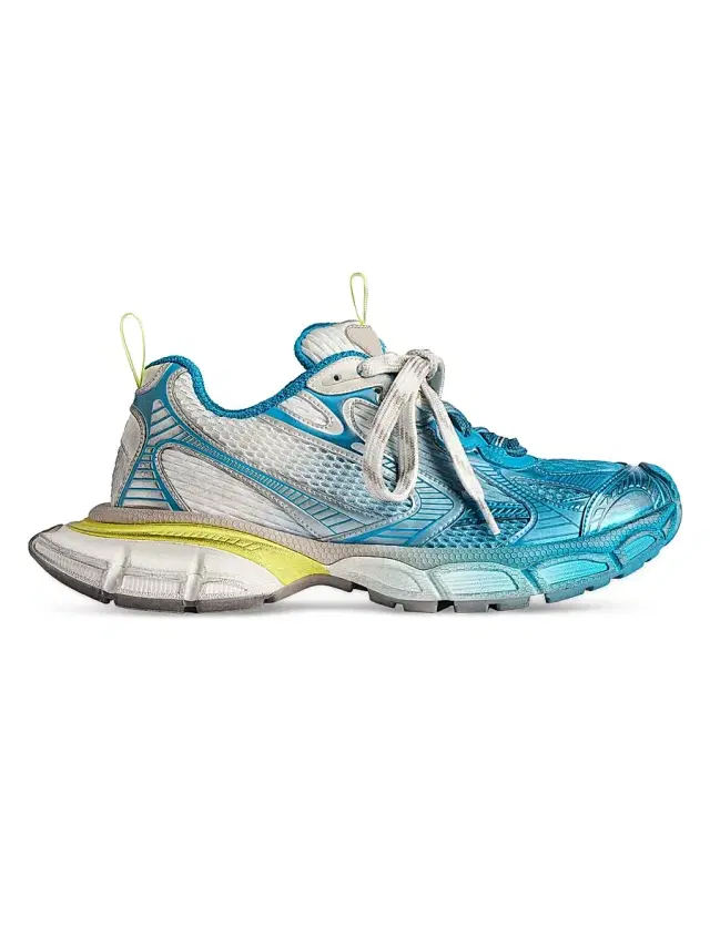 Men's 3XL Toe Spray Sneakers - Blue Yellow
