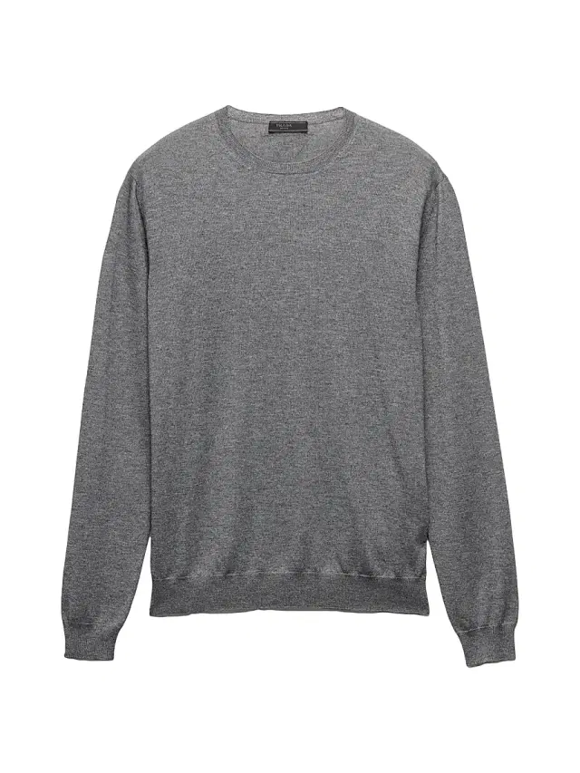 Men's Cashmere and Silk Crewneck Sweater - Grey