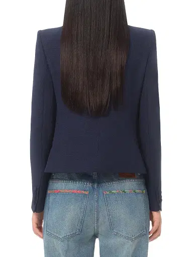 Valentino Garavani Women's Viscose Jacket with Bow - Provence Blue | Thumbnail 4