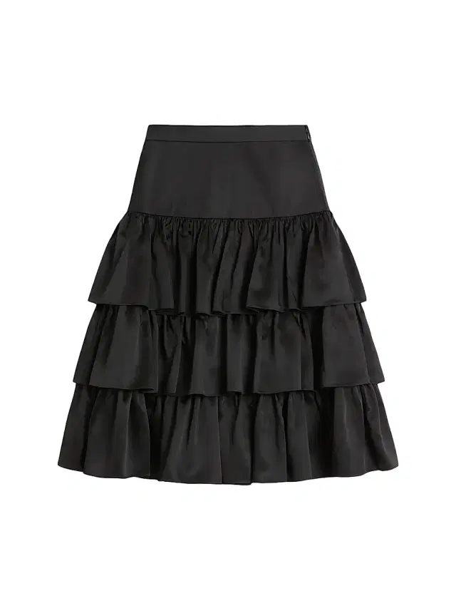Valentino Garavani Women's Satin Ruffle Skirt - Black