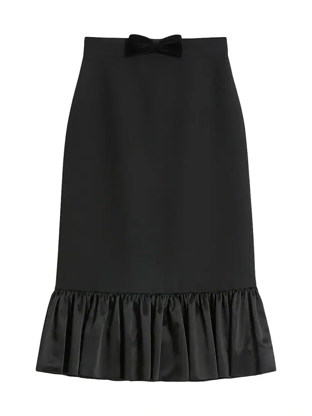 Women's Crepe Couture Midi Skirt - Black